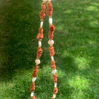 Gold Sandstone Necklace with 925 Silver Lock & Chain (Coastal Whisper Collection)