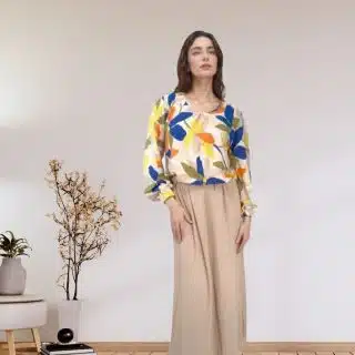 Graceful-Floral-Blouse-with-Elegant-Beige-Maxi-Skirt