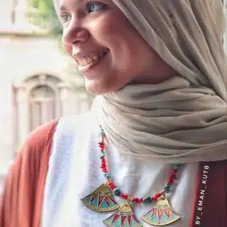 pharaonic lotus handpainted necklace