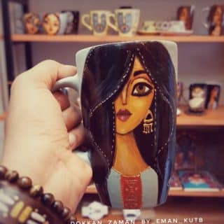 nubian lady handpainted mug