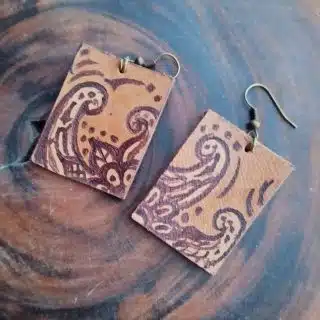 Earring genuine leather