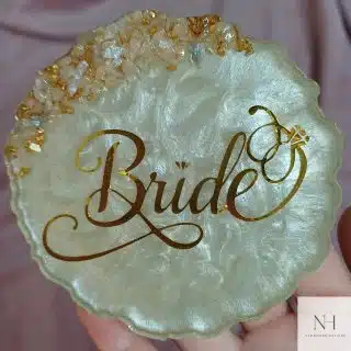 Bridal resin coaster