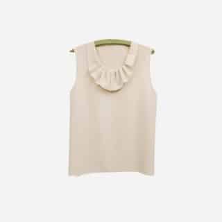 Sleeveless Ruffled Neckline Top