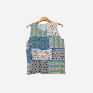 Sleeveless Top with Printed Detail