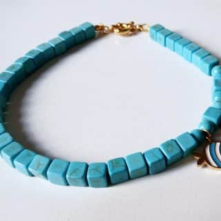 Square Turquoise stones Anklet