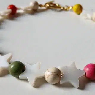 Star Seashell and multicolour fayrouz anklet