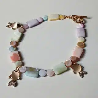 multicolour seashell with fish pendants anklet