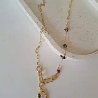 Golden opal necklace