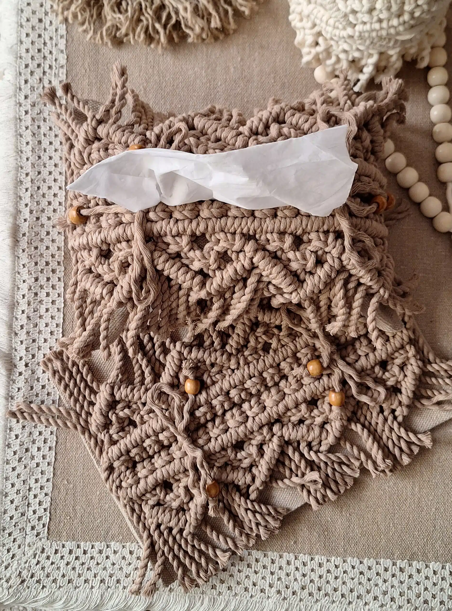 Tissue cover macrame 1 Tissue cover macrame