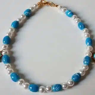 Blue/White Hamsa Anklet