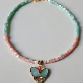 Rosy Greeny Hearty Anklet