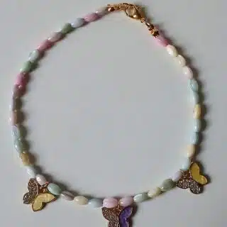 Seashell/butterflies anklet