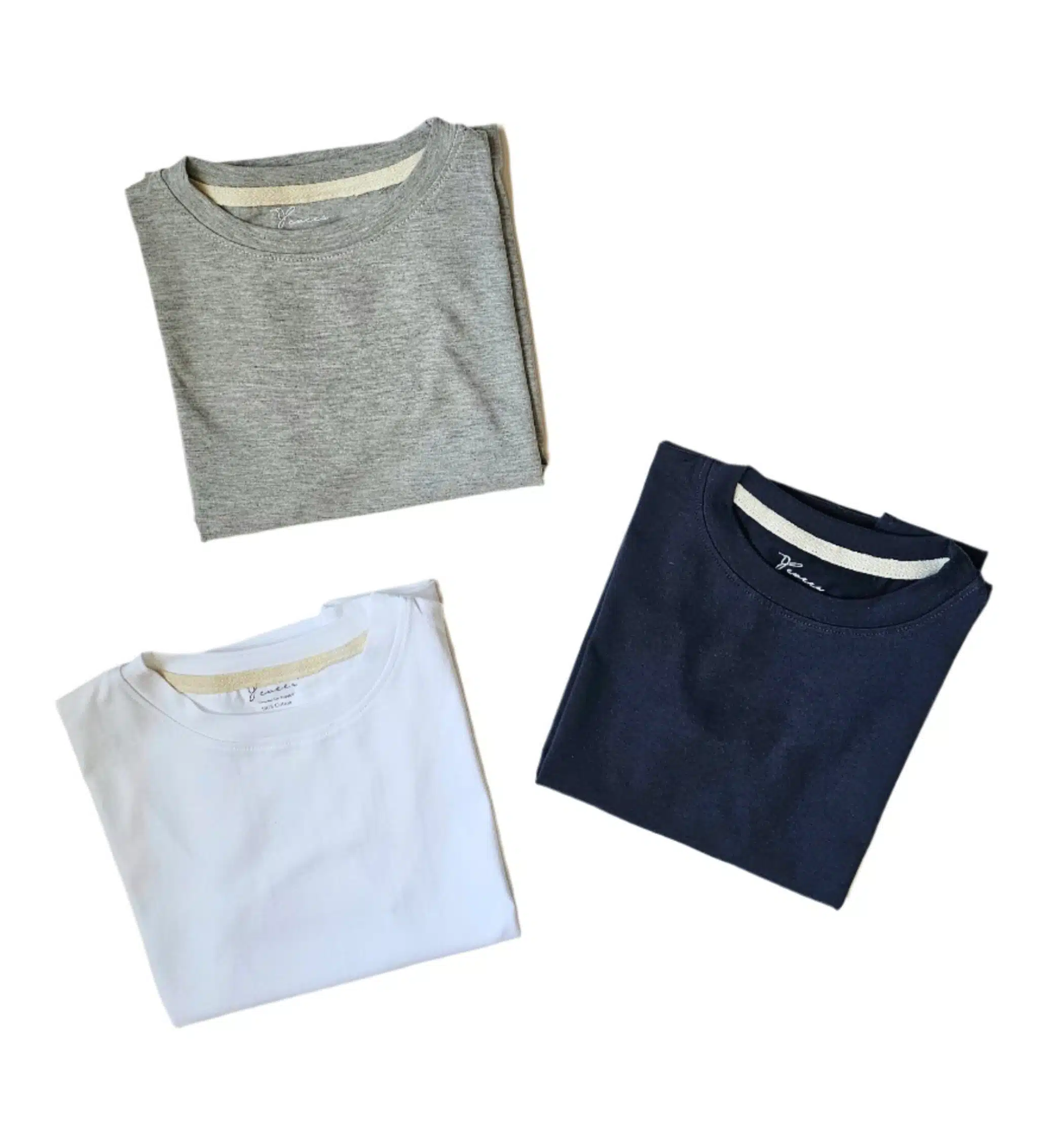 3-piece basic T-shirt bundle (Navy blue/White/Grey) 1 3-piece basic T-shirt bundle (Navy blue/White/Grey)