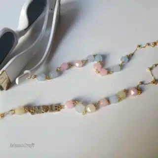 Smile Rose/yellow/blue glasses chain