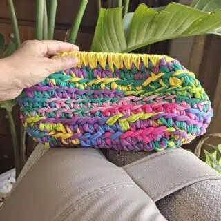 Tropic pop crochet clutch
