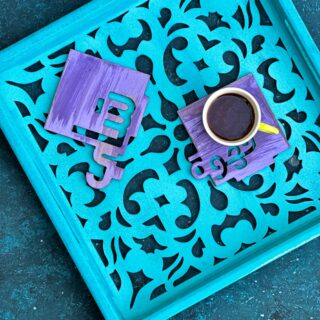 turquoize engraved tray