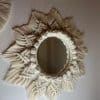 Macrame rope round mirror