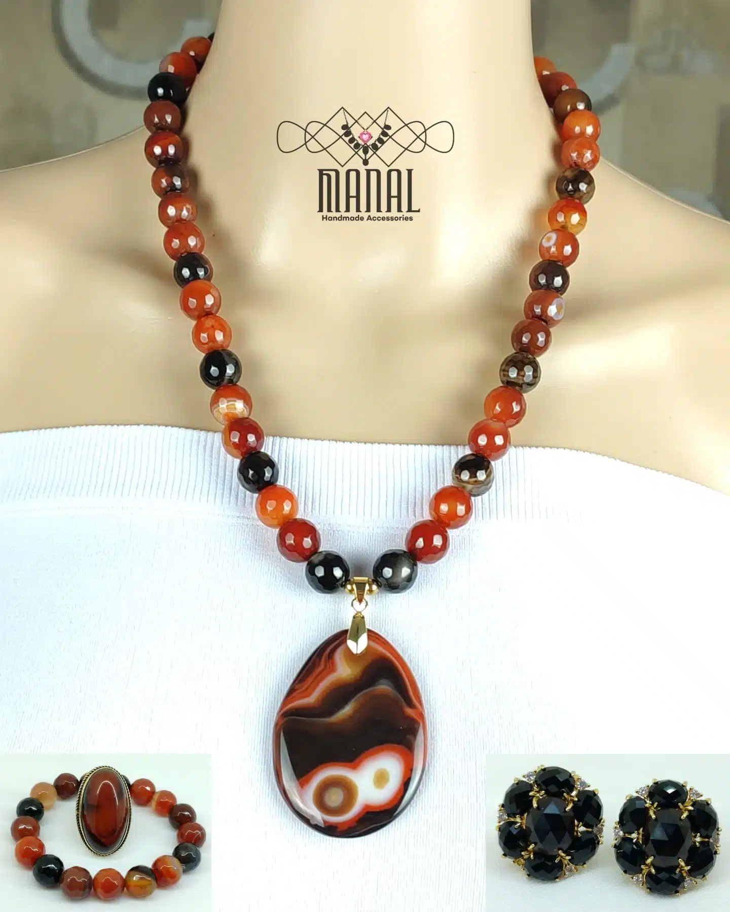 necklace made of natural Madagascar agate stones. 2 498018945 707448601668053 5755415106828650167 n