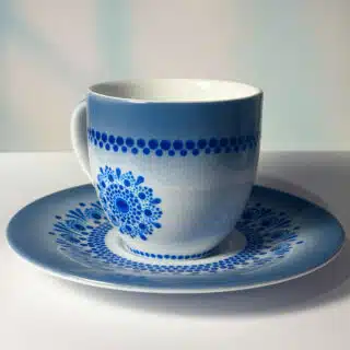Mandala dots mug with plate