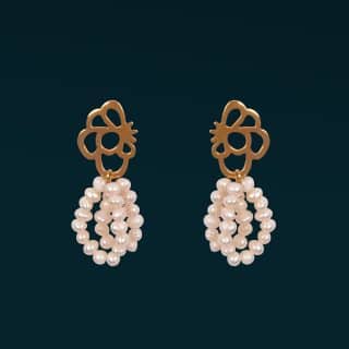 Gold plated silver earrings with fresh water pearls