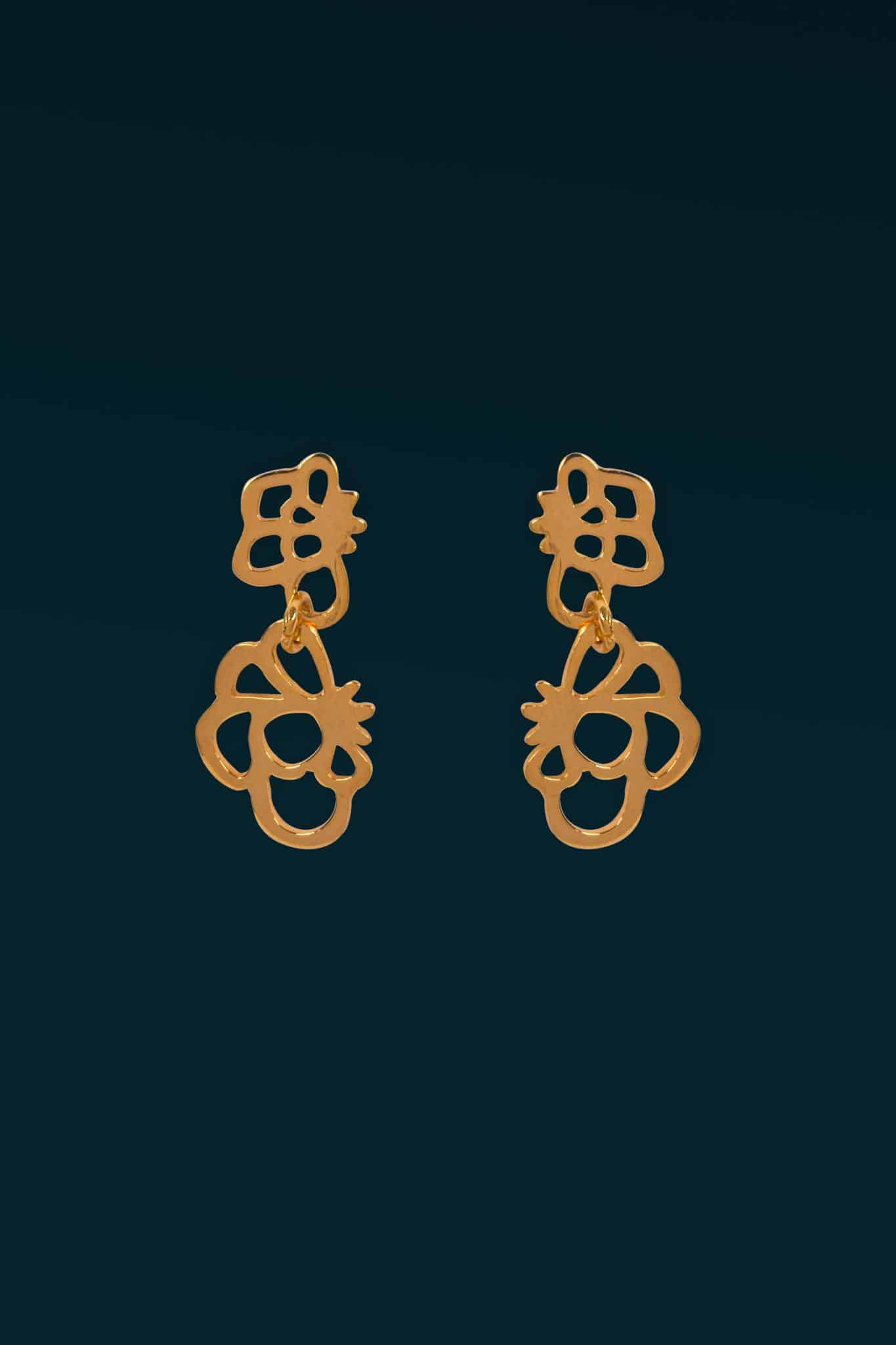 Lavinia Earrings 3 Gold plated silver earrings