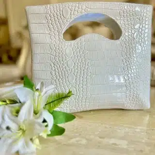 Crocova Pearl – Cutout Handle Clutch.