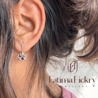 Silver colorful earrings