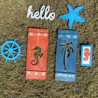 Coral x Retro Blue Summer Decor