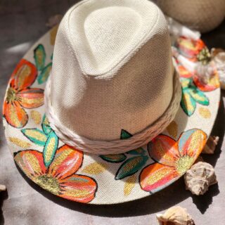 Orange flowers hat