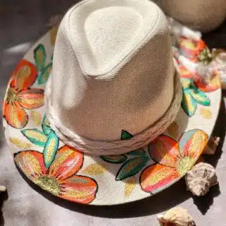 Orange flowers hat