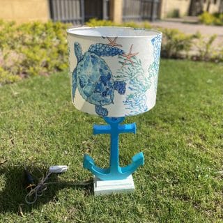 Anchor Side Lamp with Sea Turtle Chapeau