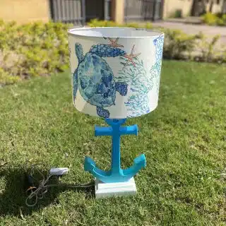 Anchor Side Lamp with Sea Turtle Chapeau
