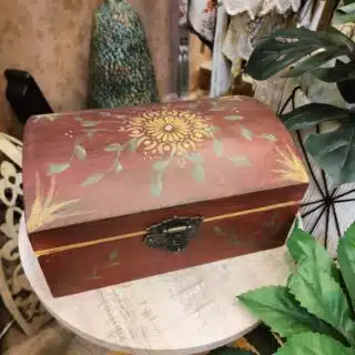 A red Indian box handmade/Handpainted