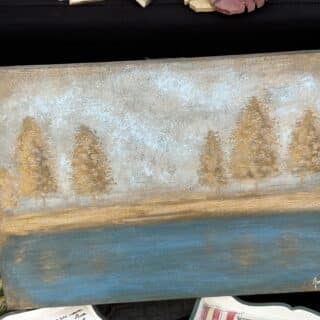 Abstract tableau acrylic with gold leaf on canvas