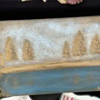 Abstract tableau acrylic with gold leaf on canvas