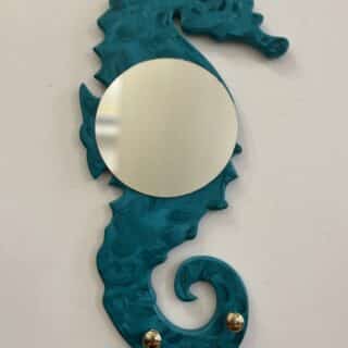 Sea horse mirror with hangers