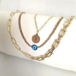 سيت ٣ سلاسل منفصلة طلاء. دهب