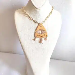 سلسلة ودلاية من النحاس المطلي. دهب وفضة