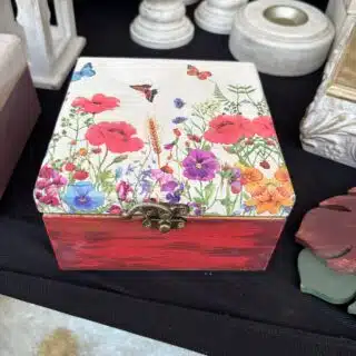 Red decoupage box