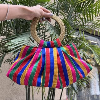 multicolored stripes bag