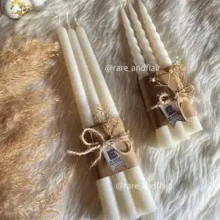 3 pack white candle sticks