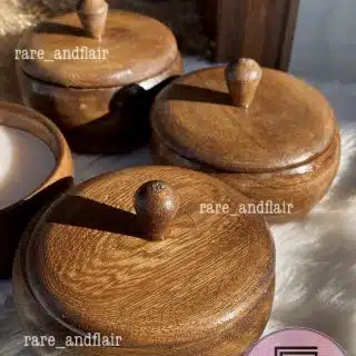 wooden pot scented candle