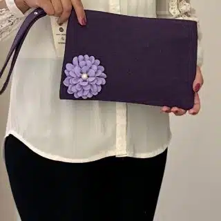 Purple flower clutch