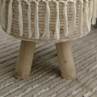 Natural Seagrass Pouffe - cozy chair