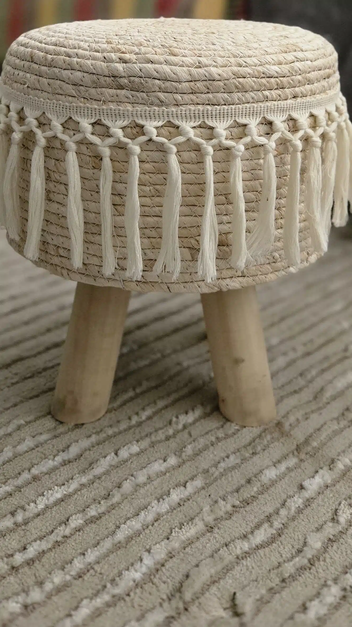 Natural Seagrass Pouffe - cozy chair 1 Natural Seagrass Pouffe - cozy chair