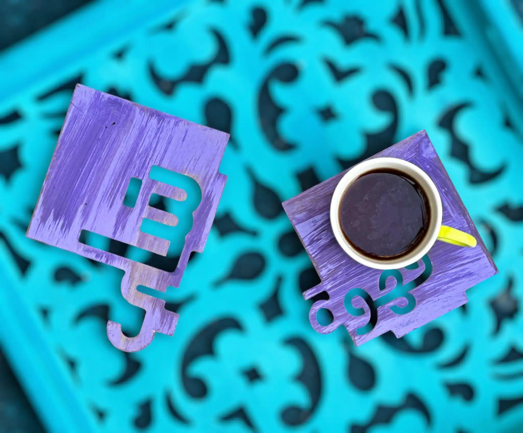 purple shay and qahwa coasters set 1 purple shay and qahwa coasters set