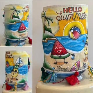 Dispenser cover hand painted