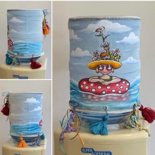 Dispenser cover hand painted