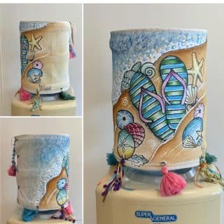 Dispenser cover hand painted