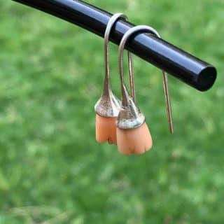 Tulip Whisper – 925 Silver Pink Coral Silver Earring